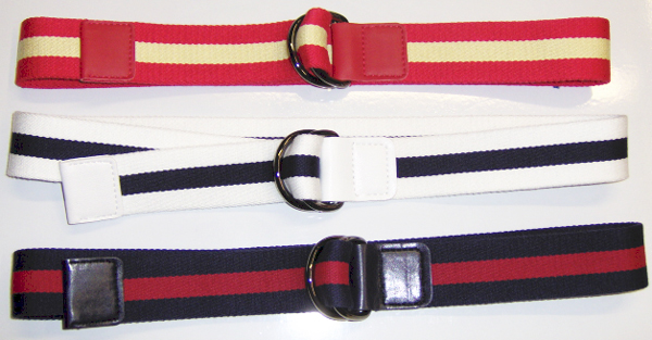 Striped web leather combination belts 35 mm